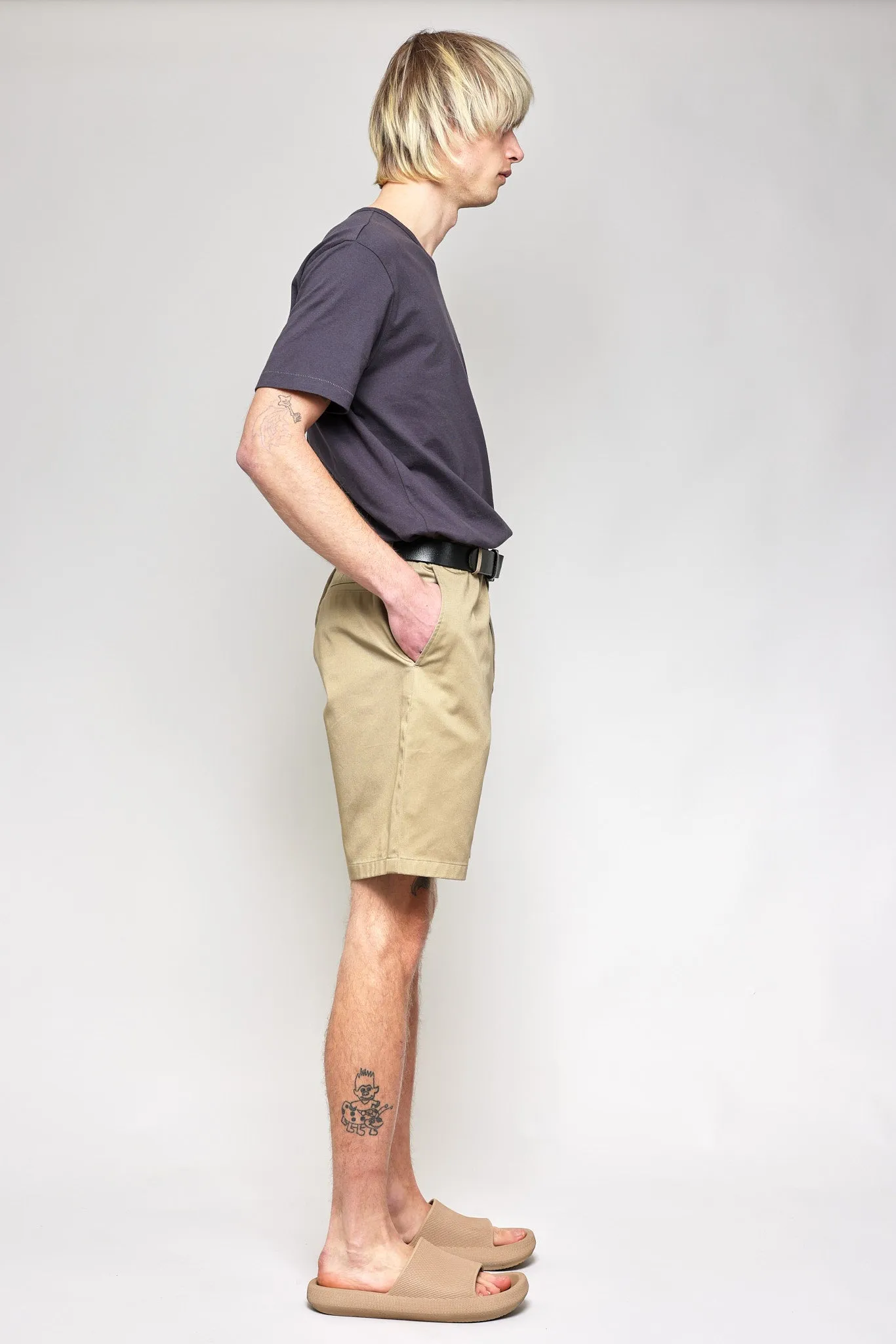 NS1205-3 Japanese Chino Shorts High Density Twill in Khaki