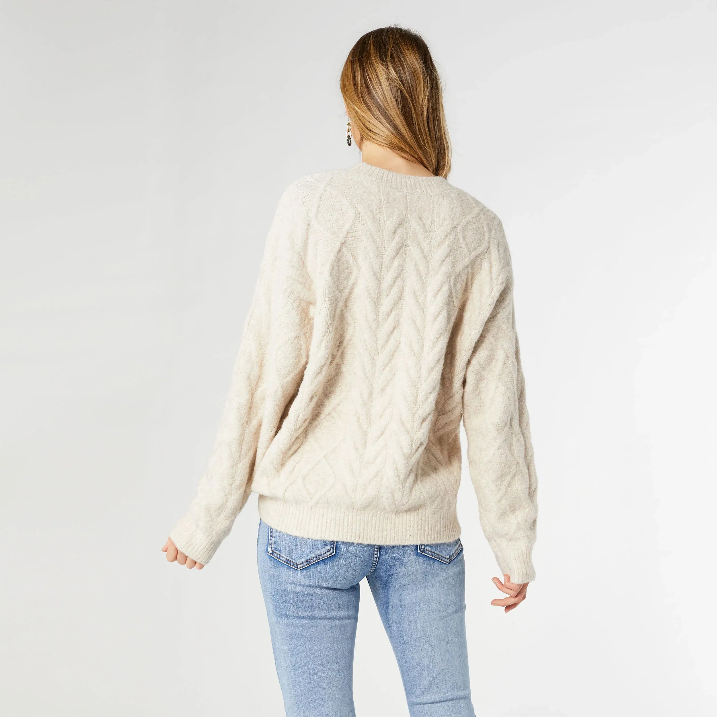 Oatmeal Cable Knit Sweater