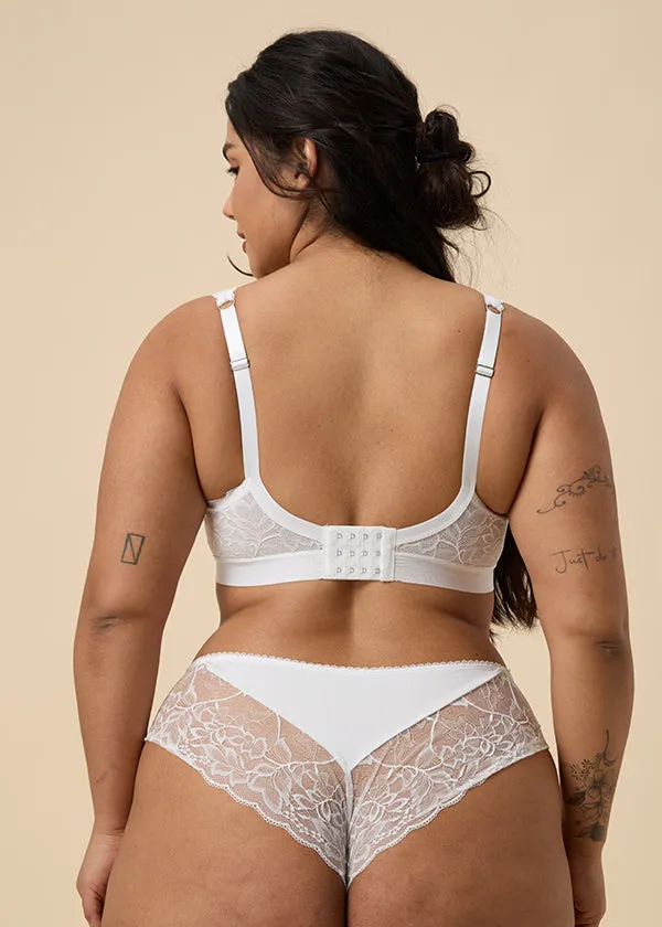 PEARL Plus Floral Lace White Hipster