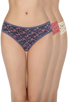 Print Low Rise Bikini Panties (Pack of 3)