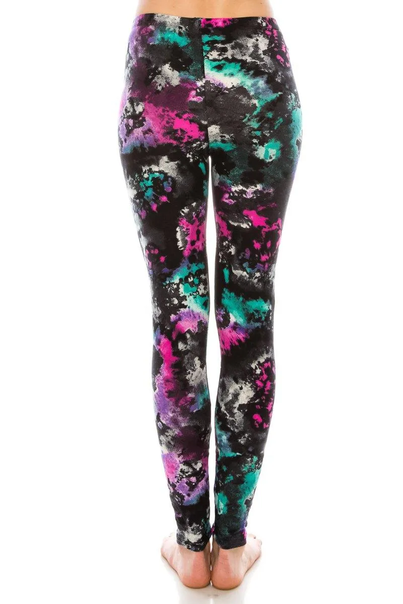 Print Pattern Leggings - Soft Stretch Peach Skin Leggings