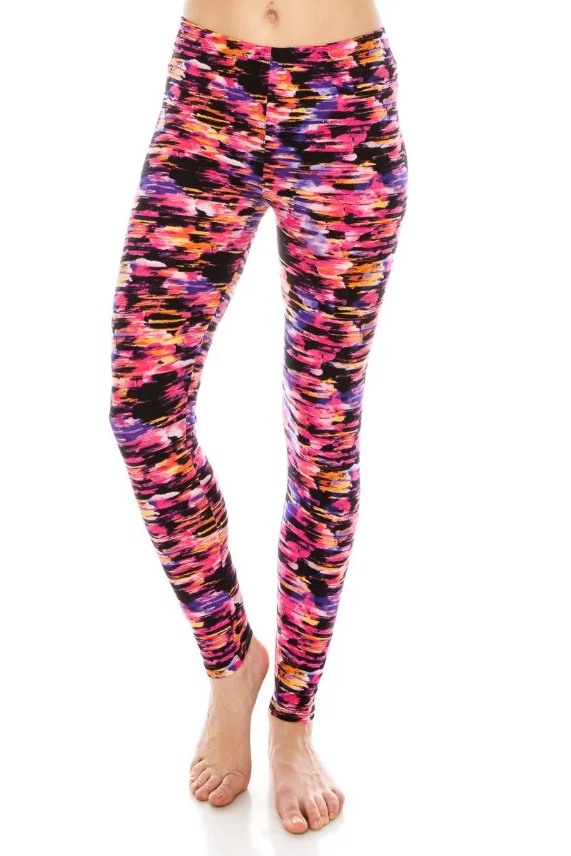 Print Pattern Leggings - Soft Stretch Peach Skin Leggings