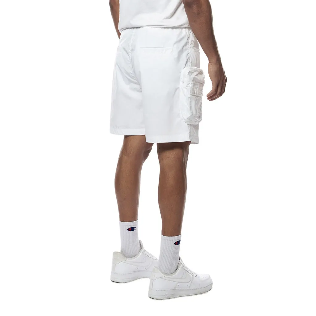 Printed Utility Lounge Windbreaker Shorts - White