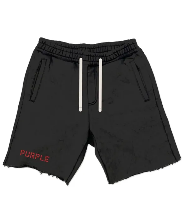 PURPLE BRAND BLACK STENCIL SHORTS