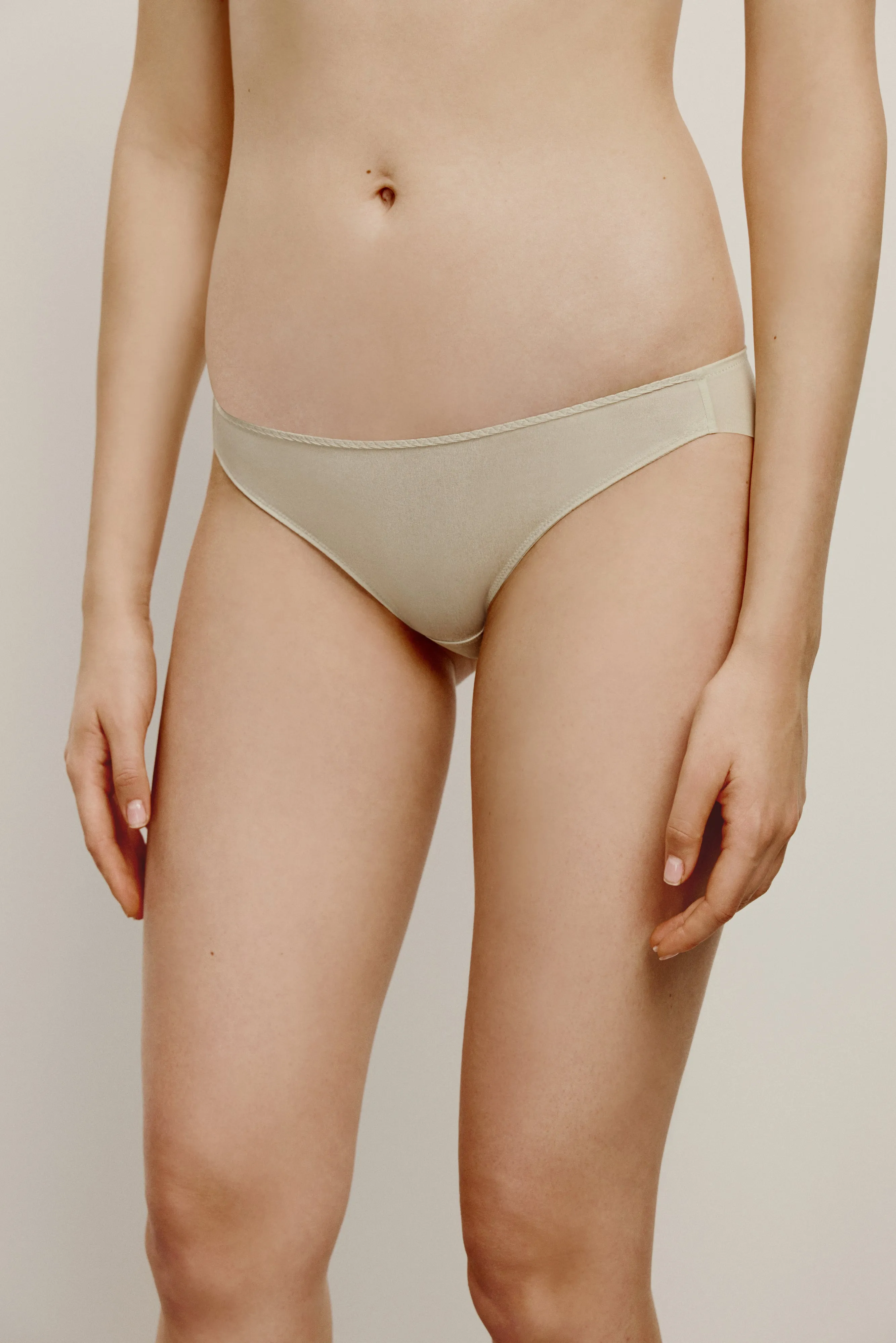 Self Silk Satin Mid Waist Brief