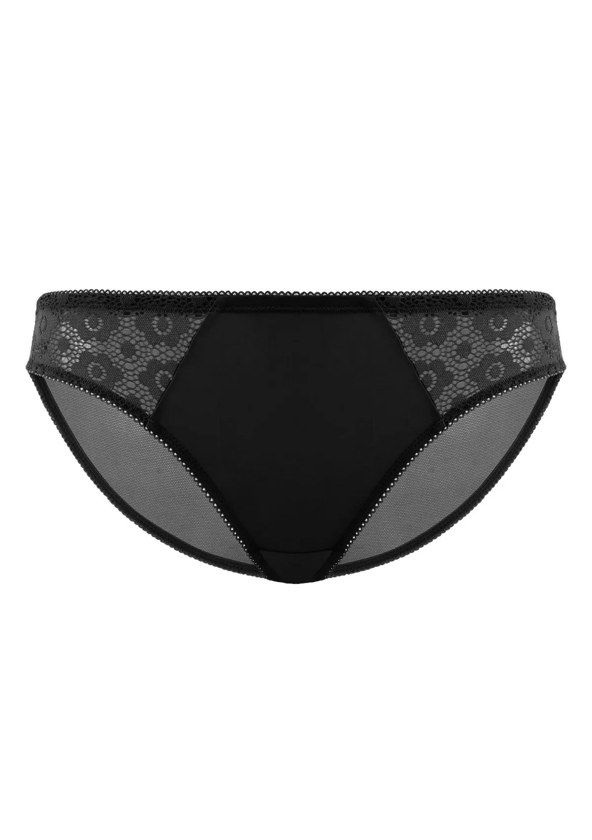 Serena Comfort Black Lace Trim Bikini Underwear