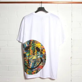 Side Smiley Colour Blast - Tshirt - White