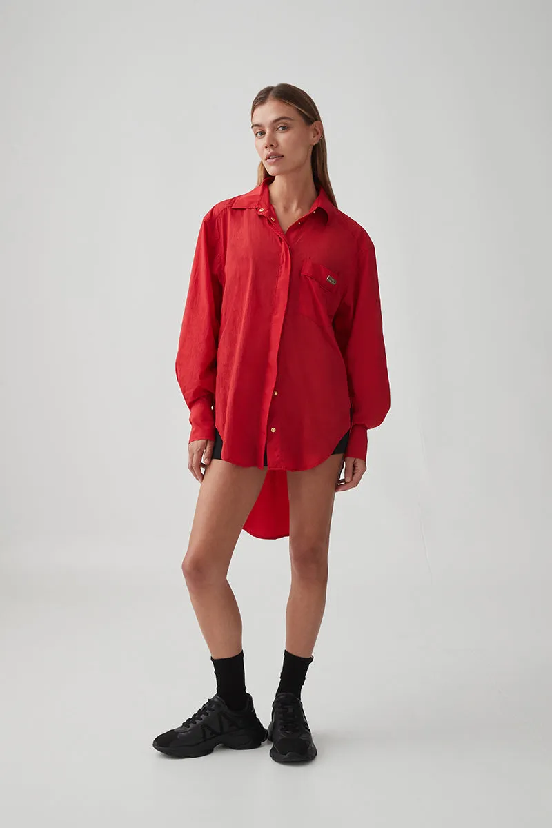 Side Split Windbreaker Shirt 406