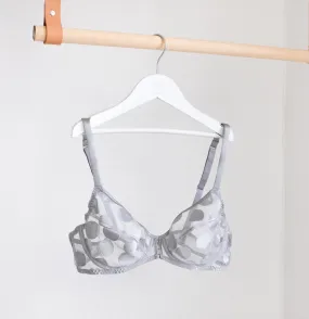 Spot detail plunge bra [Silver]