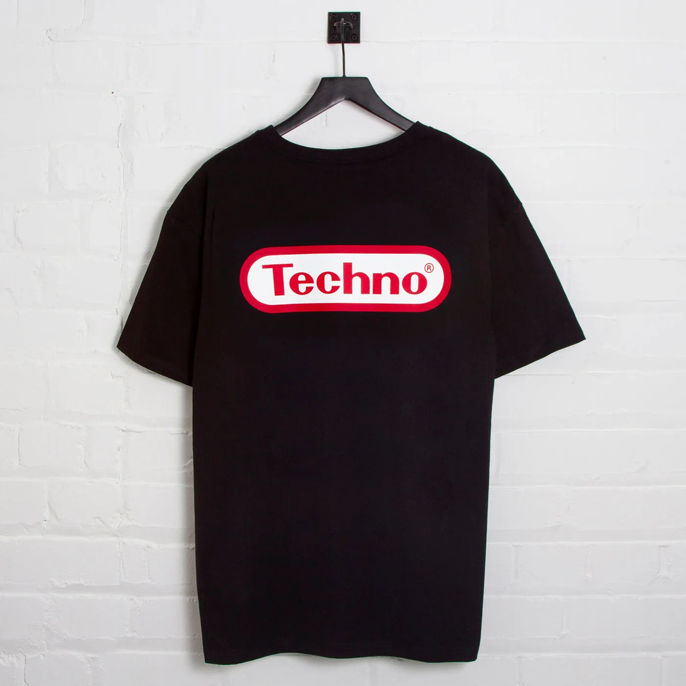 Super Techno Back Print  - Oversized Tshirt - Black