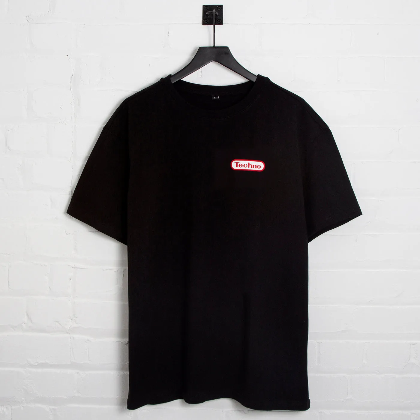 Super Techno Back Print  - Oversized Tshirt - Black