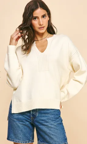 Tilly Cream V-Neck PINCH Sweater