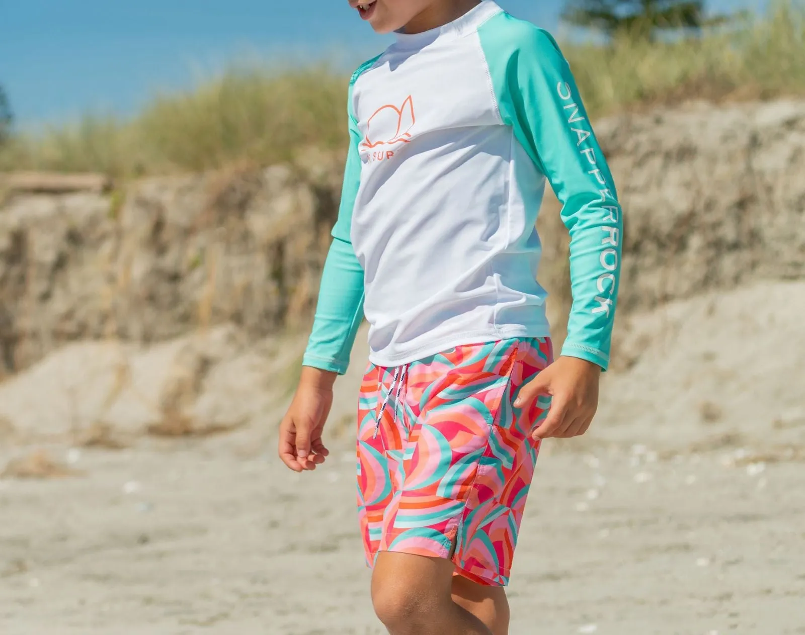 UPF 50  Swim Shorts - Geo Melon