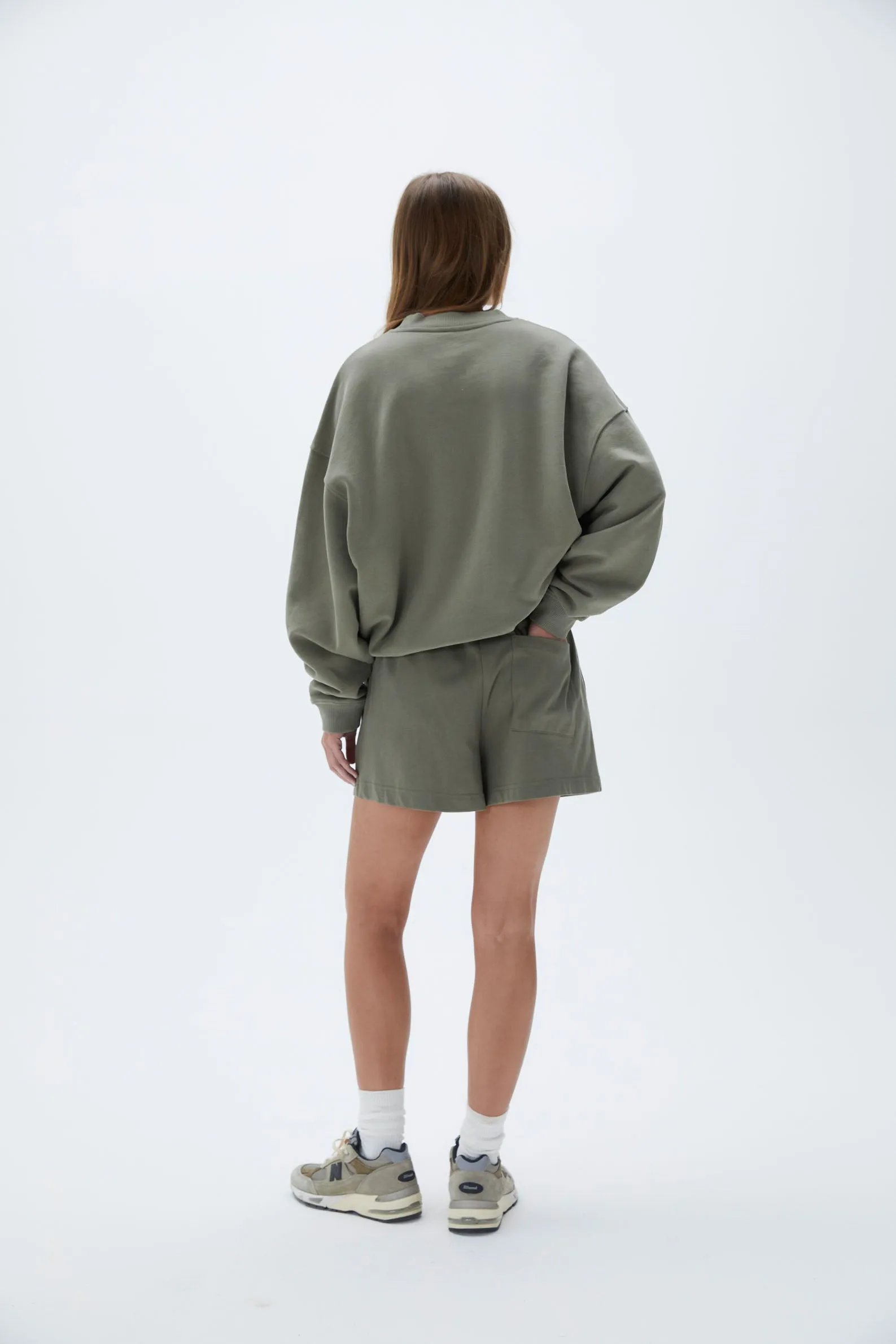 Vacation Cotton Jersey Shorts -  Olive Green