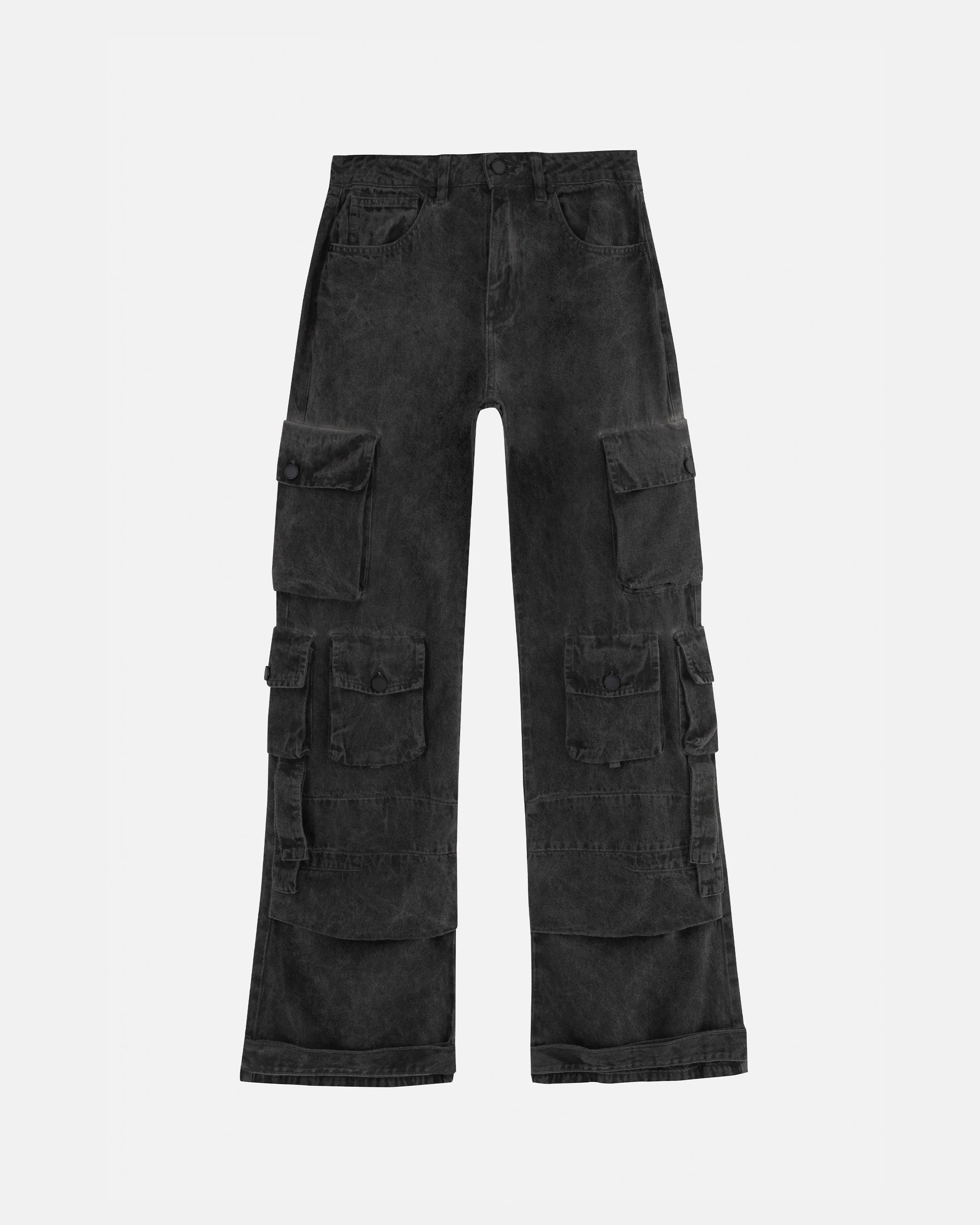 W Basics Multi-Pocket Cargo Jean Washed Black