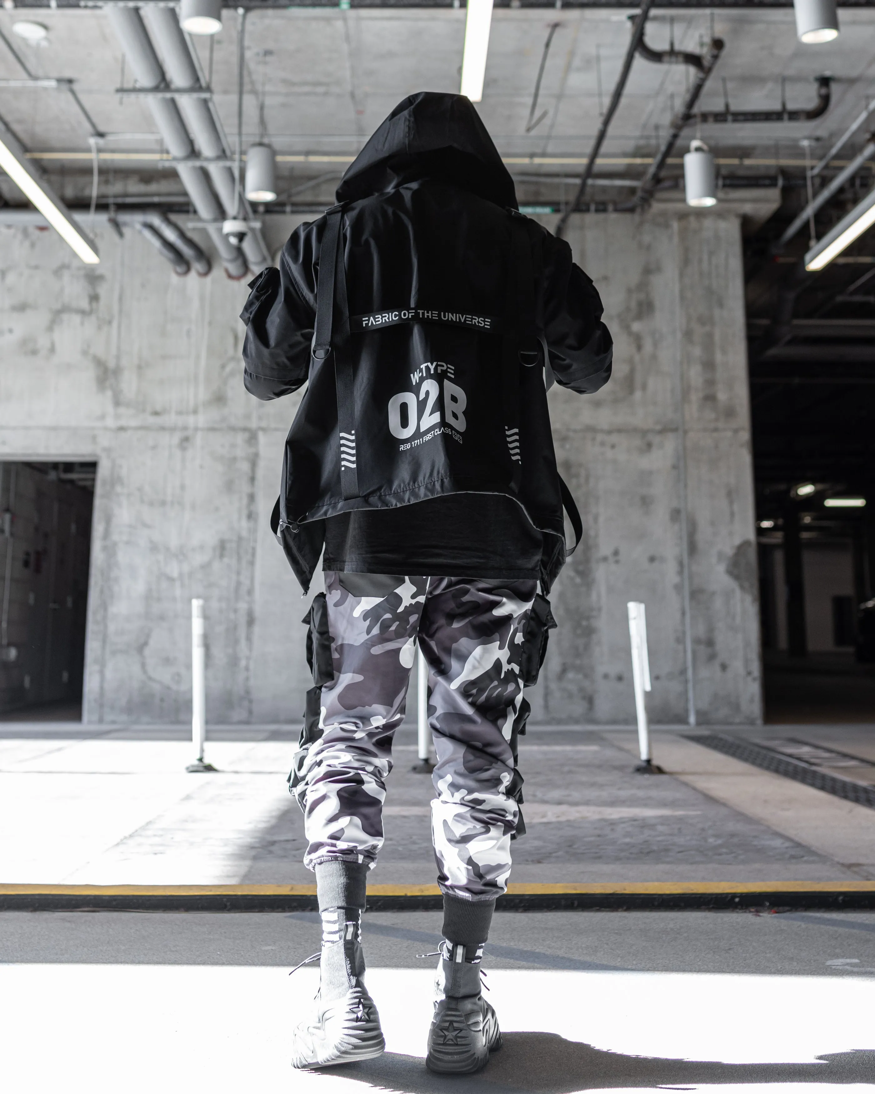 W-Type 02B Black Windbreaker