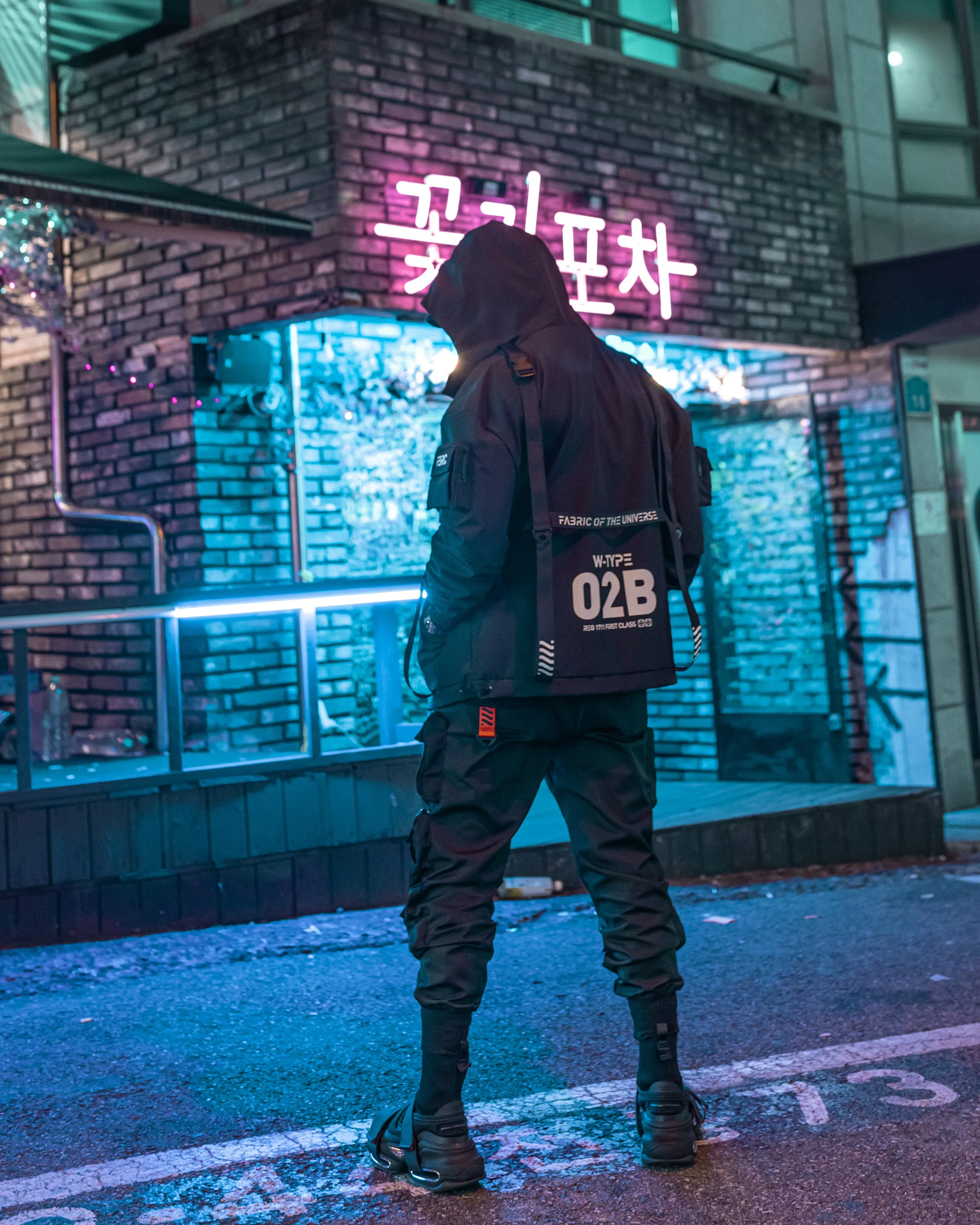 W-Type 02B Black Windbreaker