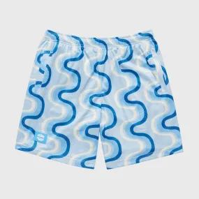 Wave Mesh Shorts Baby Blue