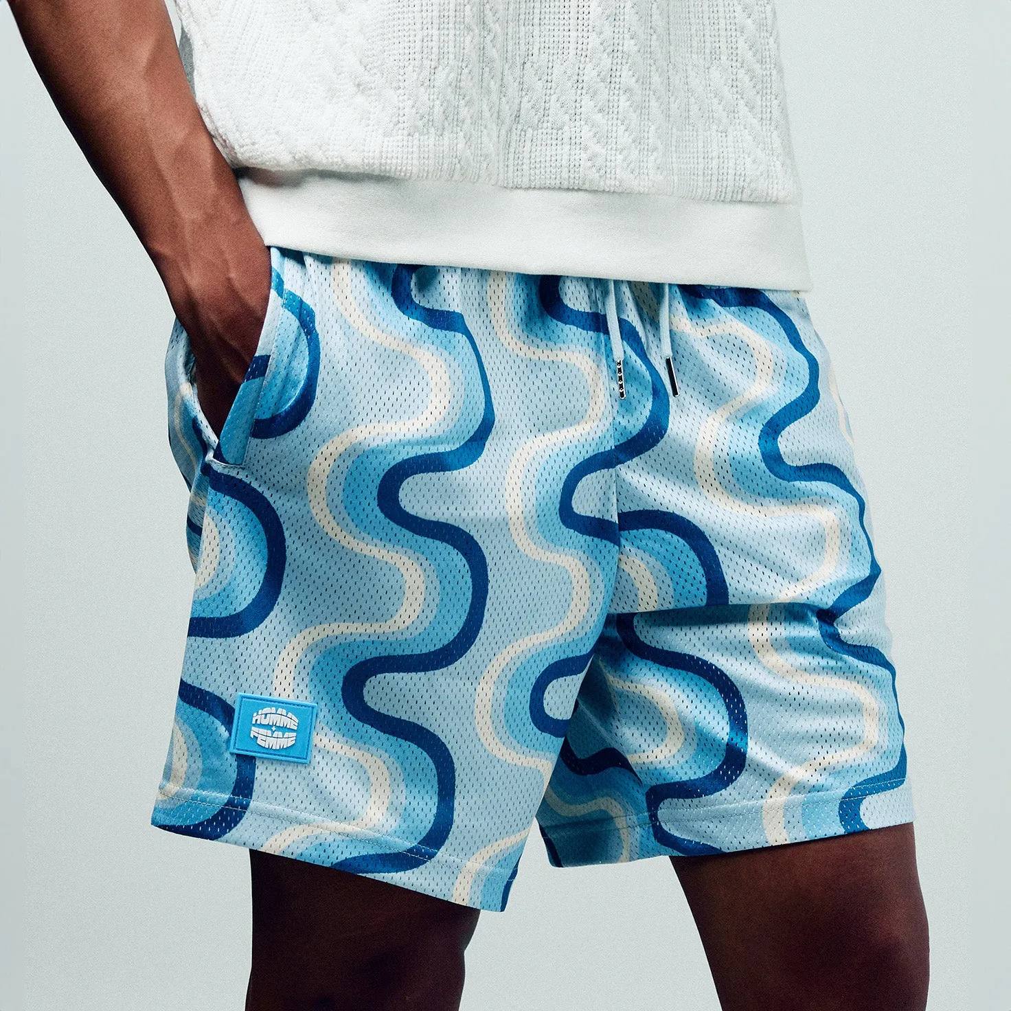 Wave Mesh Shorts Baby Blue