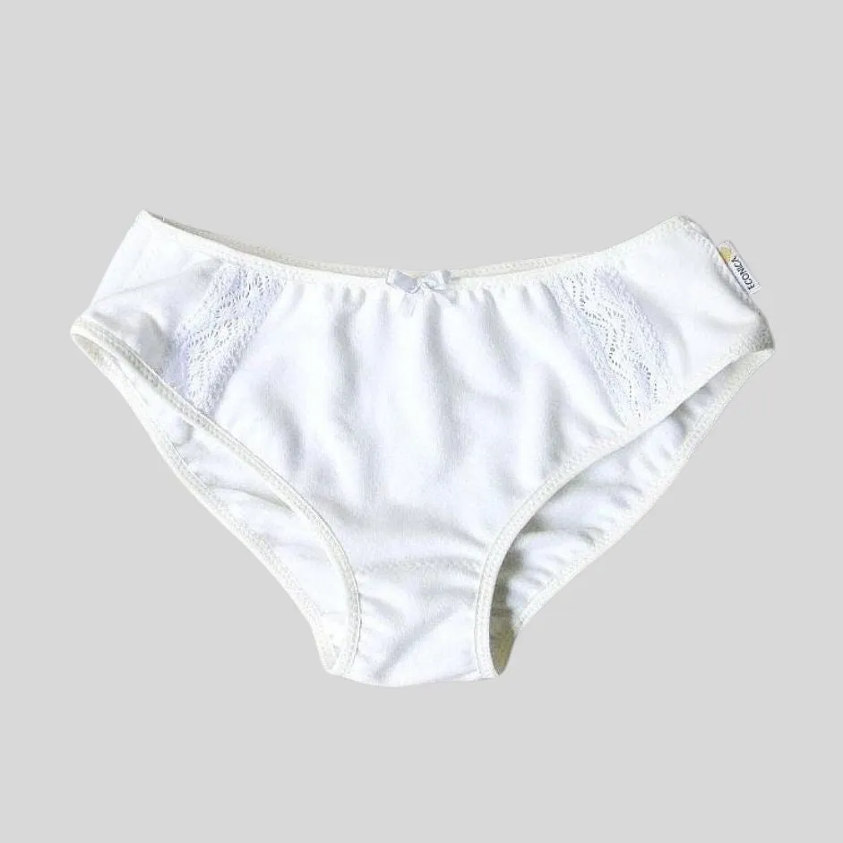 White bikini brief - organic cotton