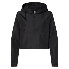 Women's Lightweight Quarter-Zip Pullover Crop Windbreaker