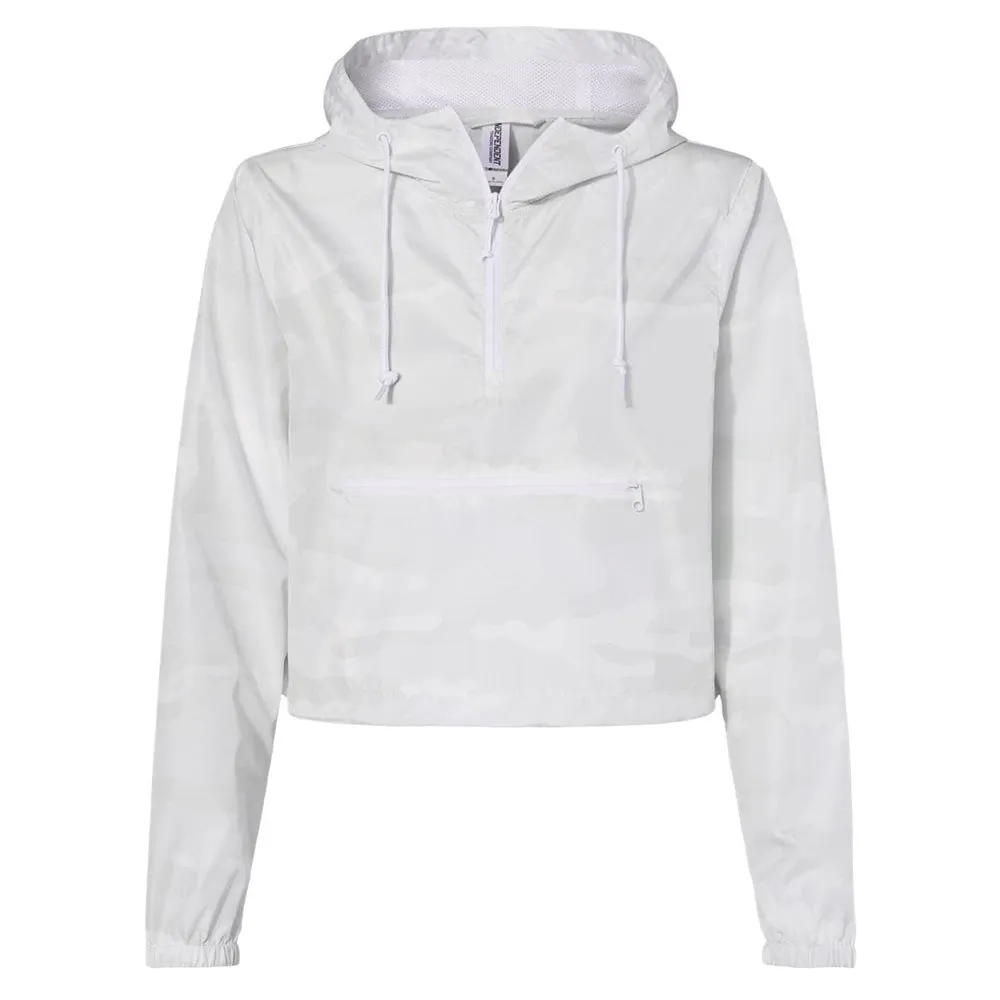 Women's Lightweight Quarter-Zip Pullover Crop Windbreaker