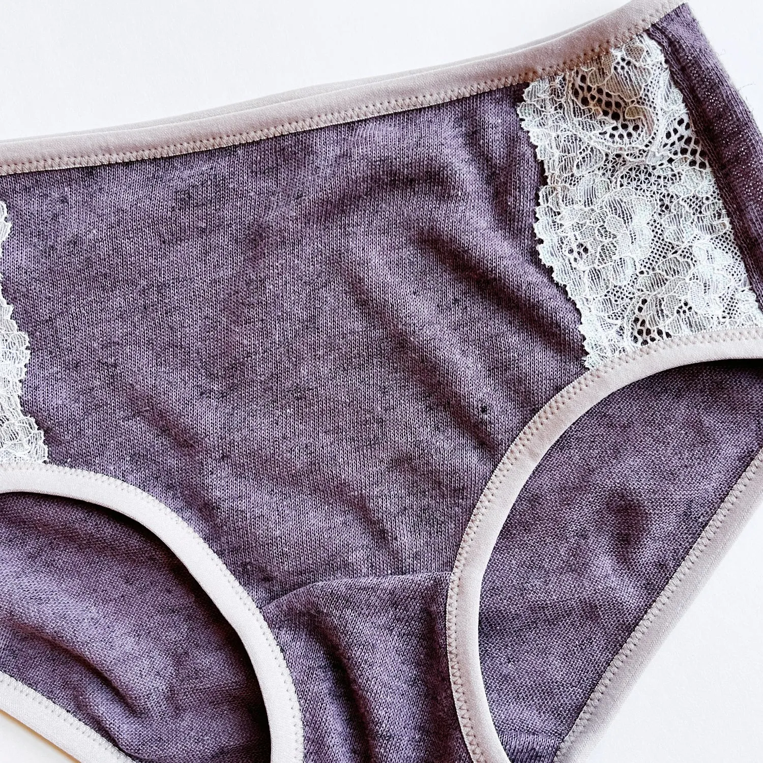 Women's linen underwear brief - purple haze