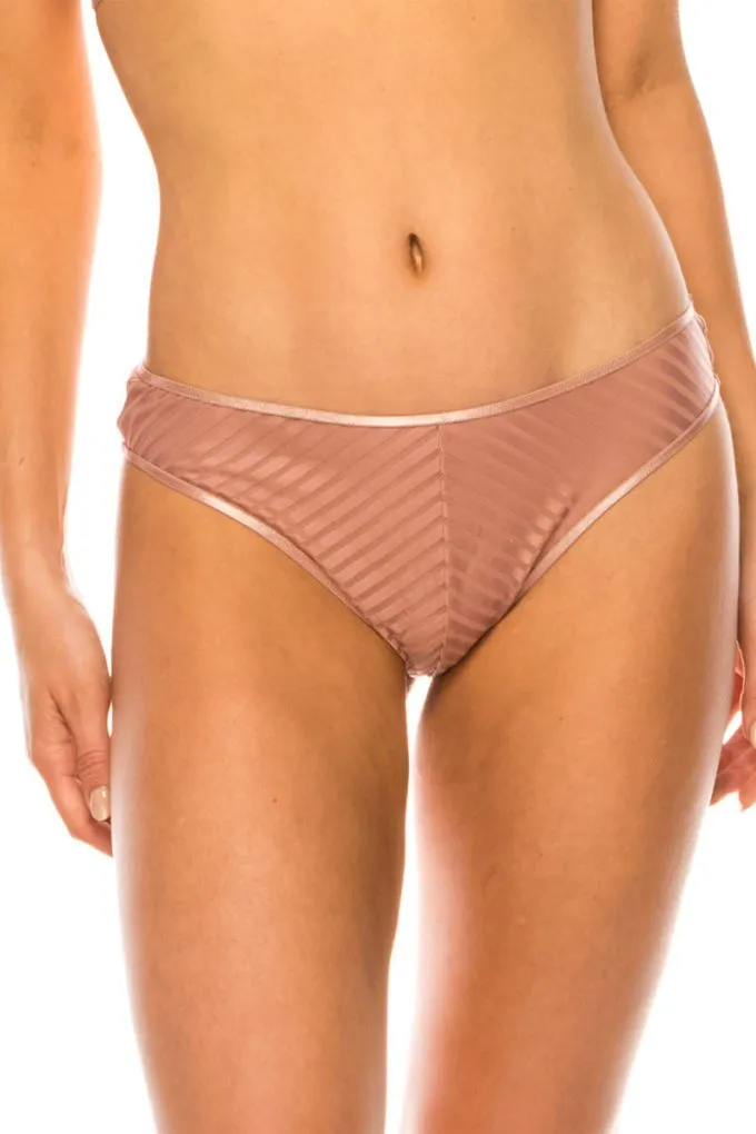 Youmita Striped Lace Thong Panties